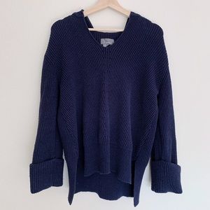 Anthropologie hooded knit with cuffed sleeves
